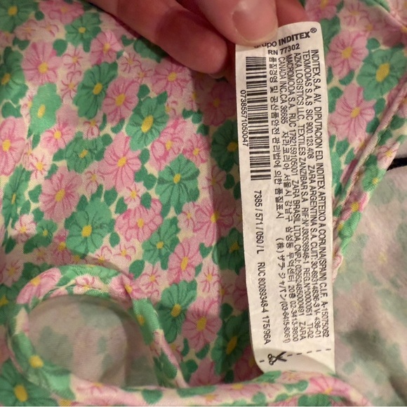 NWOT Zara Women's Floral Green and Pink Skirt Size Large. - Picture 8 of 8